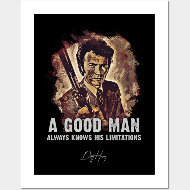 ✪ Magnum Force ✪ A good man always knows his limitations ➠ famous movie quote Wall Art by Naumovski